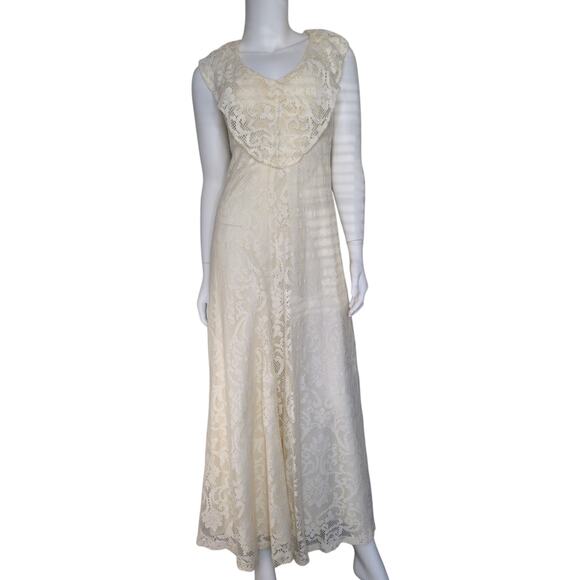California Charmer Dresses & Skirts - Vintage 1960s Lace Maxi‎ Dress Gown XS Romantic Cottagecore Boho Bridal Retro